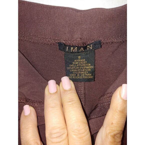 Lot Of 3 Iman Women's Size 8 Black/Blue/Brown Stretch Pants - Picture 4 of 11